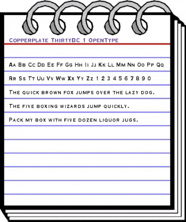 Copperplate Gothic Thirty BC animated font preview Copperplate Gothic Thirty BC animated font preview