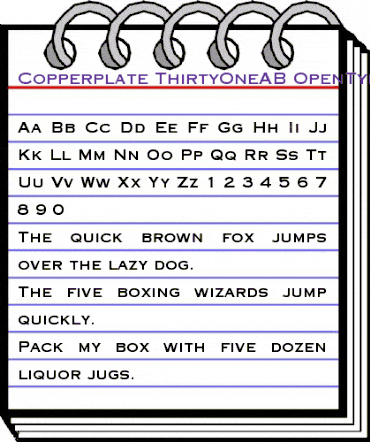 Copperplate Gothic 31 AB animated font preview