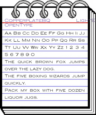 Copperplate BQ Regular animated font preview