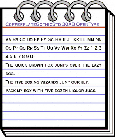 Copperplate Gothic Std 30 AB animated font preview Copperplate Gothic Std 30 AB animated font preview