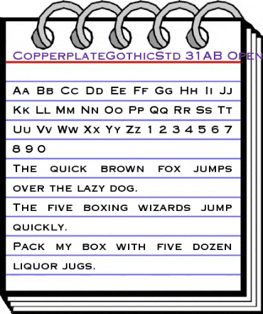 Copperplate Gothic Std 31 AB animated font preview Copperplate Gothic Std 31 AB animated font preview