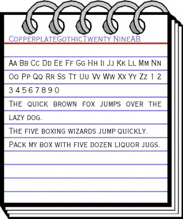 CopperplateGothicTwenty-NineAB Roman animated font preview CopperplateGothicTwenty-NineAB Roman animated font preview