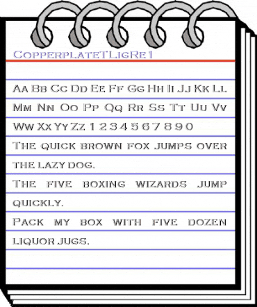 CopperplateTLigRe1 Regular animated font preview CopperplateTLigRe1 Regular animated font preview