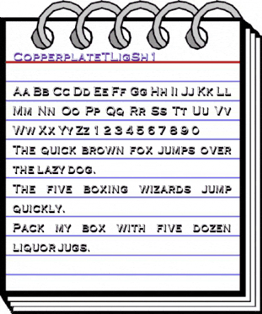 CopperplateTLigSh1 Regular animated font preview CopperplateTLigSh1 Regular animated font preview