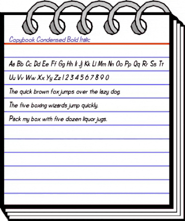 CopybookCondensed Bold Italic animated font preview CopybookCondensed Bold Italic animated font preview