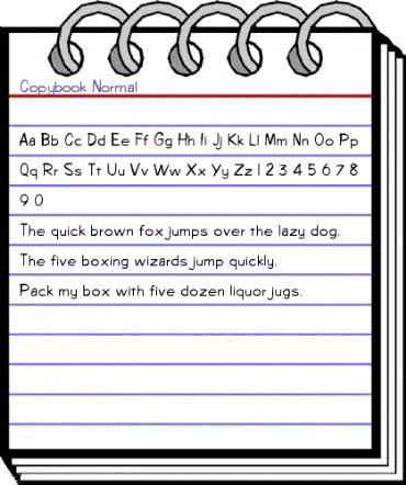 Copybook Normal animated font preview Copybook Normal animated font preview