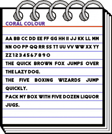 Coral Colour Regular animated font preview Coral Colour Regular animated font preview