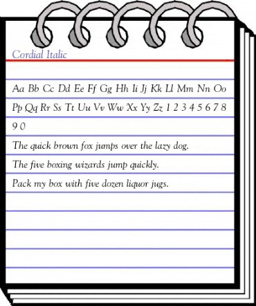 Cordial Italic animated font preview Cordial Italic animated font preview