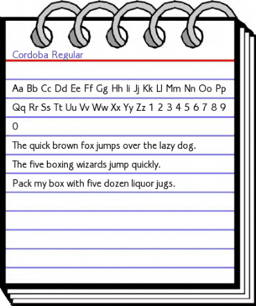 Cordoba Regular animated font preview Cordoba Regular animated font preview