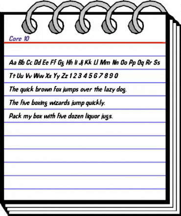 Core 10 Italic animated font preview Core 10 Italic animated font preview