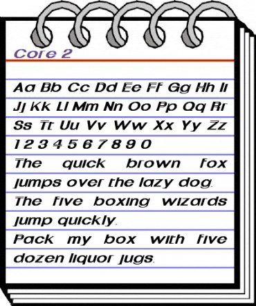 Core 2 Regular animated font preview