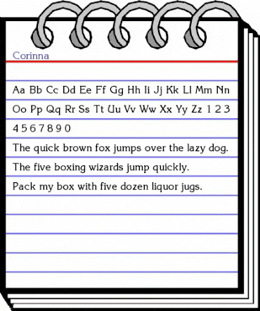 Corinna Regular animated font preview