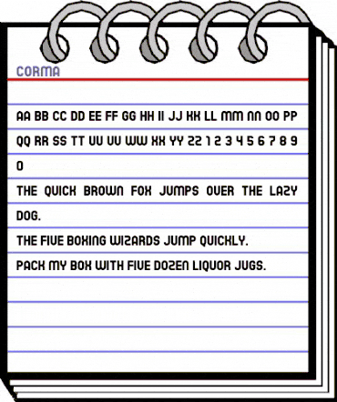 Corma Regular animated font preview