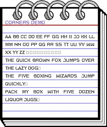 Corners Demo Normal animated font preview