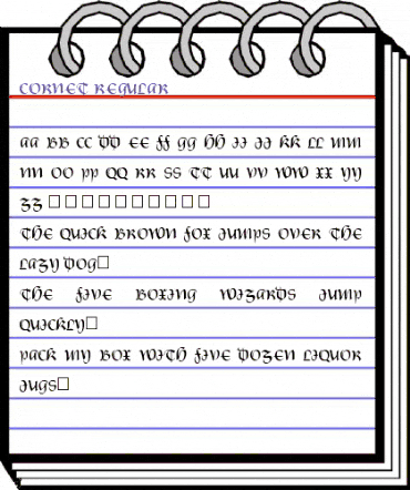 CORNET Regular animated font preview