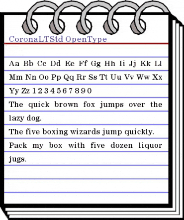 Corona LT Std Regular animated font preview