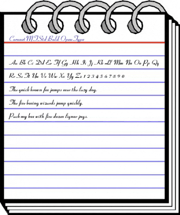 Coronet MT Std Bold Regular animated font preview