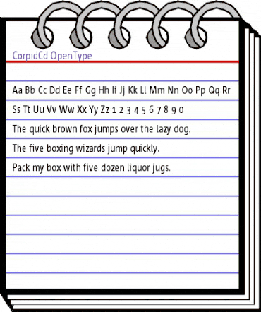 Corpid Cd Regular animated font preview