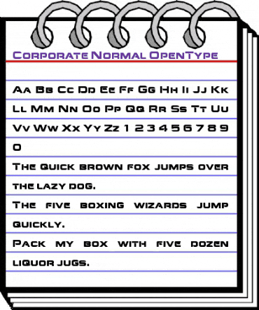 Corporate-Normal Regular animated font preview