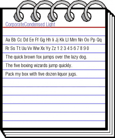 CorporateCondensed Light animated font preview