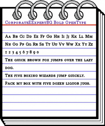 Corporate E Expert BQ Regular animated font preview