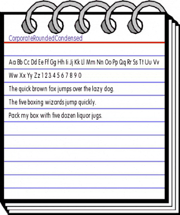 CorporateRoundedCondensed Regular animated font preview