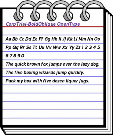 Corp Trial Bold Italic animated font preview Corp Trial Bold Italic animated font preview