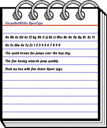 CorpuGotAltIta Regular animated font preview CorpuGotAltIta Regular animated font preview