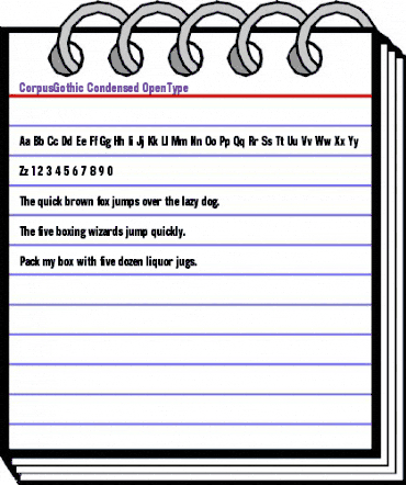 CorpusGothic Condensed animated font preview