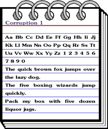 Corruption 1 Regular animated font preview