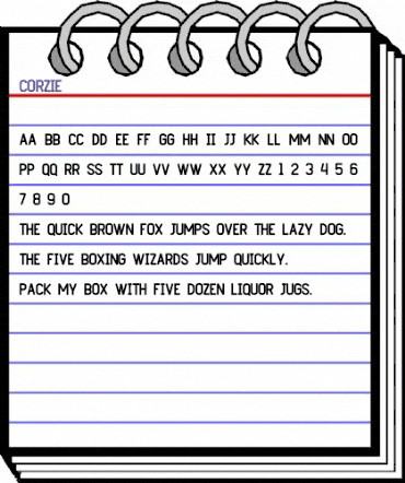 Corzie Regular animated font preview