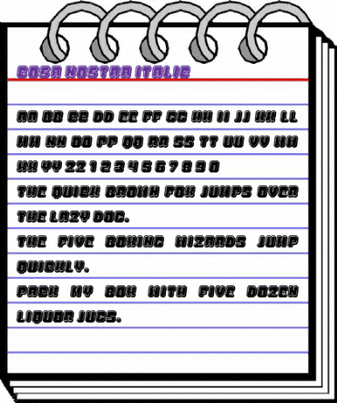 Cosa Nostra Italic animated font preview Cosa Nostra Italic animated font preview