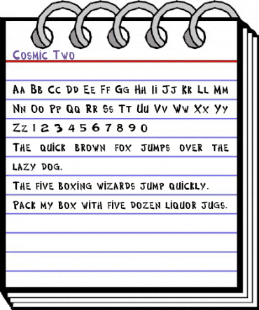 Cosmic Two Regular animated font preview