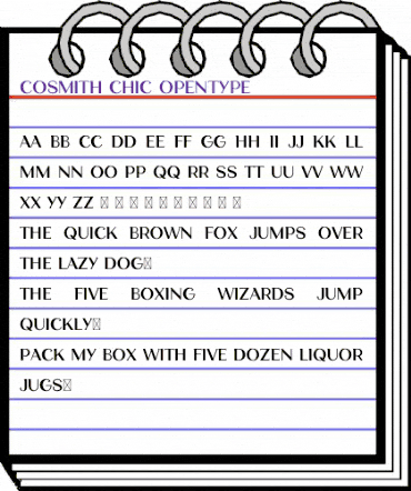 Cosmith Chic animated font preview