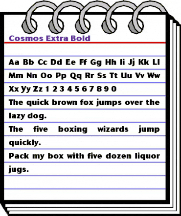 Cosmos Regular animated font preview
