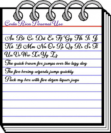 Costa Rica Personal Use Regular animated font preview Costa Rica Personal Use Regular animated font preview