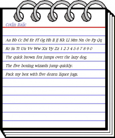 Cotlin Italic animated font preview