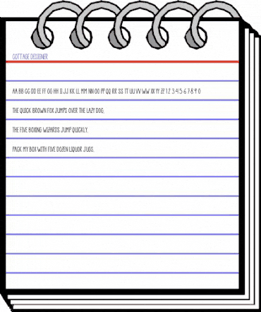 Cottage Designer Regular animated font preview