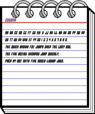 Coubra Regular animated font preview