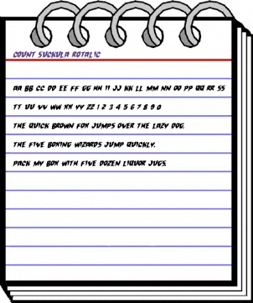 Count Suckula Rotalic Italic animated font preview Count Suckula Rotalic Italic animated font preview