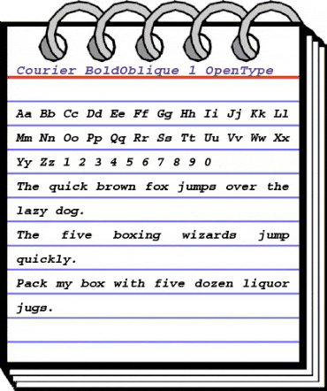 Courier Bold Oblique animated font preview Courier Bold Oblique animated font preview
