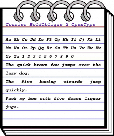 Courier Bold Oblique animated font preview Courier Bold Oblique animated font preview