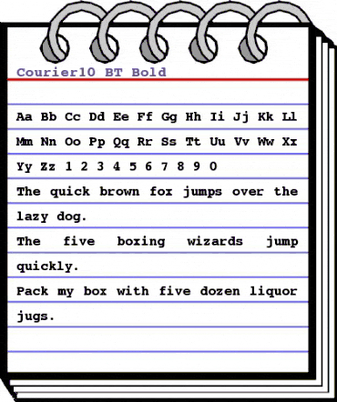 Courier10 BT Bold animated font preview Courier10 BT Bold animated font preview