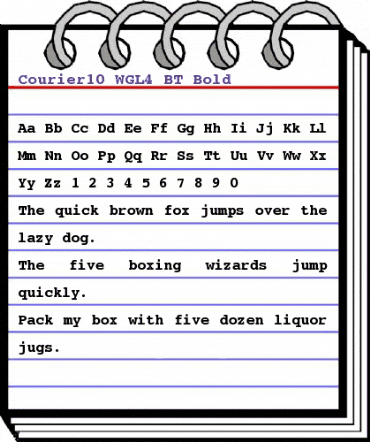 Courier10 WGL4 BT Bold animated font preview Courier10 WGL4 BT Bold animated font preview