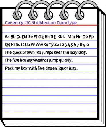 Coventry ITC Std Medium animated font preview Coventry ITC Std Medium animated font preview