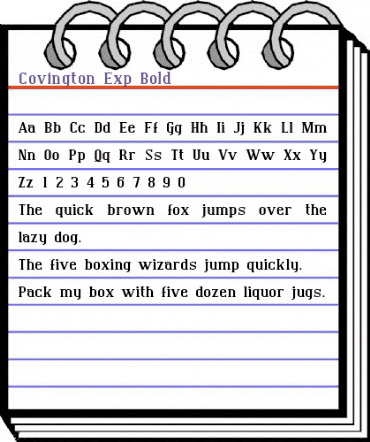 Covington Exp Bold animated font preview Covington Exp Bold animated font preview