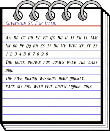 Covington SC Exp Italic animated font preview Covington SC Exp Italic animated font preview