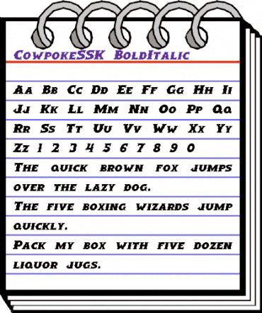 CowpokeSSK BoldItalic animated font preview