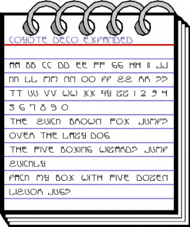 Coyote Deco Expanded Expanded animated font preview Coyote Deco Expanded Expanded animated font preview