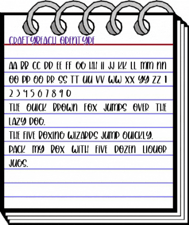 Crafty Beach Regular animated font preview